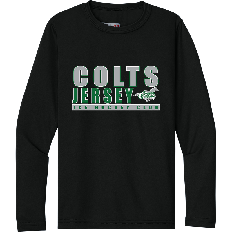 NJ Colts Youth Cooling Performance Long Sleeve Tee