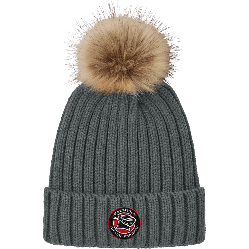 Palmyra Black Knights Faux Fur Pom Beanie